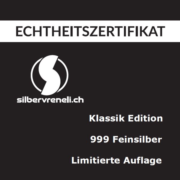 Silbervreneli Echtheitszertifikat