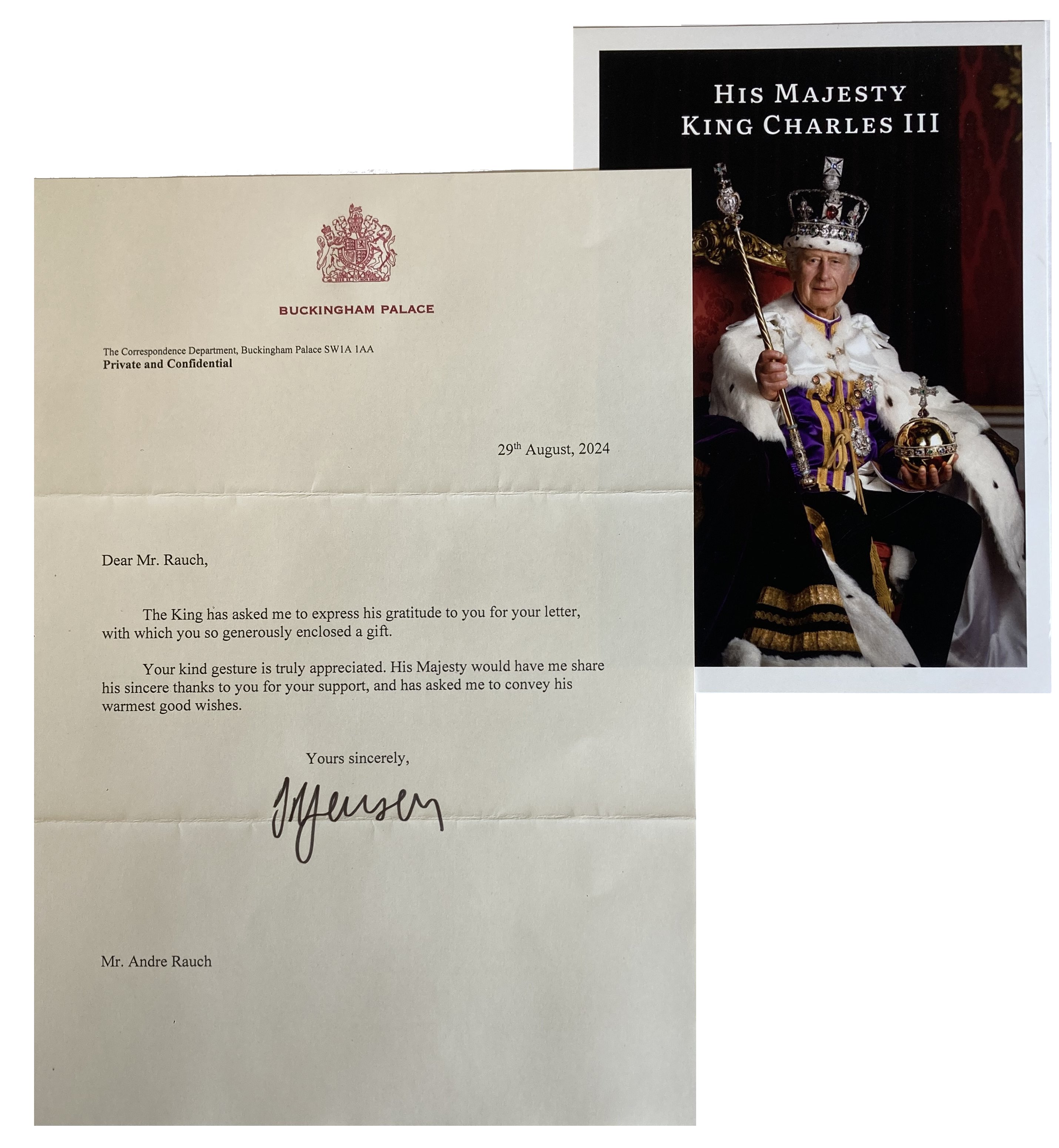 Brief vom König Charles III